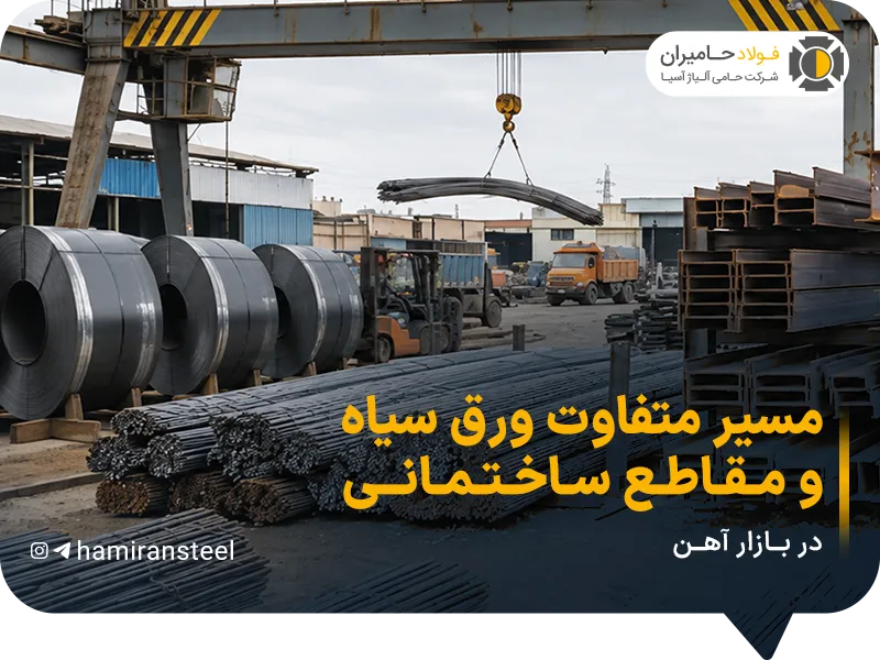 مسیر متفاوت ورق سیاه و مقاطع ساختمانی در بازار آهن