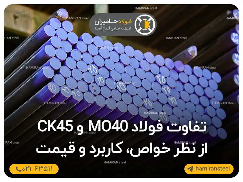 تفاوت فولاد mo40 و ck45 از نظر خواص، کاربرد و قیمت