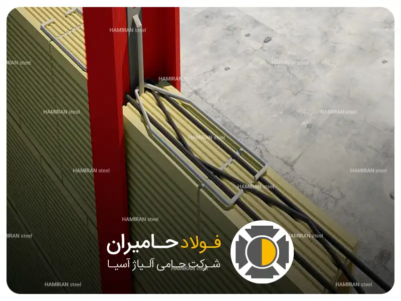 اتصال قلاب میلگرد بستر